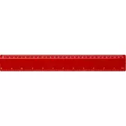 Refari linijka z tworzywa sztucznego pochodzącego z recyklingu o długości 30 cm, czerwony