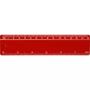 Refari linijka z tworzywa sztucznego pochodzącego z recyklingu o długości 15 cm, czerwony