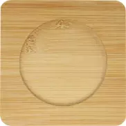Manti 2 sztuki, kubek szklany z podwójną ścianką o pojemności 350 ml z bambusową podkładką , biały, piasek pustyni