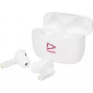 Essos 2.0 automatycznie parujące się bezprzewodowe słuchawki douszne z technologią True Wireless i futerałem, biały