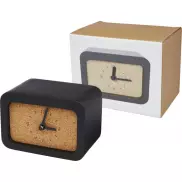 Zegarek biurowy Momento z funkcją ładowania indukcyjnego z wapienia, czarny
