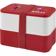 MIYO dwupoziomowe pudełko na lunch, czerwony, biały