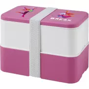 MIYO dwupoziomowe pudełko na lunch, różowy, biały