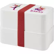 MIYO dwupoziomowe pudełko na lunch, biały, czerwony