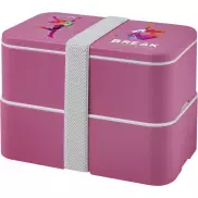 MIYO dwupoziomowe pudełko na lunch, różowy, różowy, biały