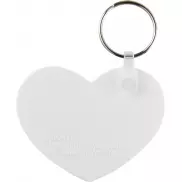 Tait łańcuch do kluczy z recyklingu w kształcie serca, biały
