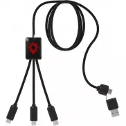 SCX.design C28 długi kabel do łądowania 5 w 1, czerwony, czarny