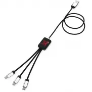 Kabel z podświetlonym logo 3w1 - SCX.design C17, czerwony, czarny