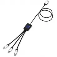 Kabel z podświetlonym logo 3w1 - SCX.design C17, niebieski, czarny