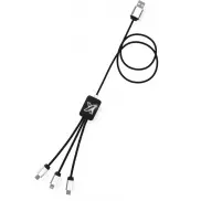 Kabel z podświetlonym logo 3w1 - SCX.design C17, czarny, biały