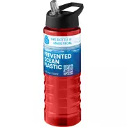 H2O Active® Eco Treble bidon z pokrywką z tutką o pojemności 750 ml , czerwony, czarny