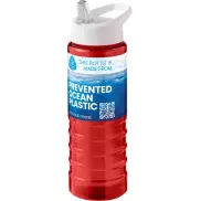 H2O Active® Eco Treble bidon z pokrywką z tutką o pojemności 750 ml , czerwony, biały