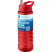 H2O Active® Eco Treble bidon z pokrywką z tutką o pojemności 750 ml , czerwony