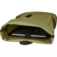 Byron plecak na laptopa 15,6 cala z tworzywa RPET z certyfikatem GRS z zawijanym zamknięciem, 18 l, zielony