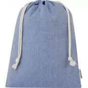 Pheebs torba na prezent z bawełny z recyklingu o gramaturze 150 g/m² i z certyfikatem GRS, duża o pojemności 4 l, niebieski