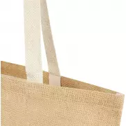 Juta torba z długimi uchwytami z juty o gramaturze 300 g/m² i pojemności 12 l, piasek pustyni, biały