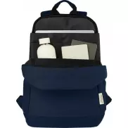 Joey 15,6-calowy plecak na laptopa z płótna z recyklingu z certyfikatem GRS o pojemności 18 l, niebieski
