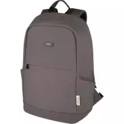 Joey 15,6-calowy plecak na laptopa z płótna z recyklingu z certyfikatem GRS o pojemności 18 l, szary