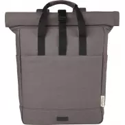 Joey 15-calowy plecak na laptopa z płótna z recyklingu z certyfikatem GRS o pojemności 15 l, szary