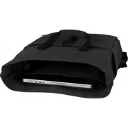 Joey 15-calowy plecak na laptopa z płótna z recyklingu z certyfikatem GRS o pojemności 15 l, czarny