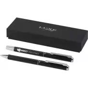 Lucetto zestaw upominkowy obejmujący długopis kulkowy z aluminium z recyklingu i pióro kulkowe, czarny