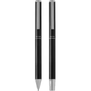 Lucetto zestaw upominkowy obejmujący długopis kulkowy z aluminium z recyklingu i pióro kulkowe, czarny