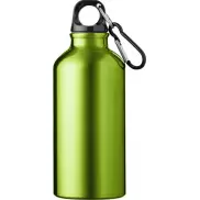 Oregon butelka na wodę z karabińczykiem wykonana z aluminium z recyklingu z certyfikatem RCS o pojemności 400 ml, zielony