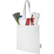 Madras torba na zakupy z bawełny z recyklingu o gramaturze 140 g/m2 i pojemności 7 l, biały