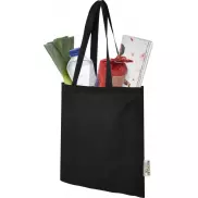 Madras torba na zakupy z bawełny z recyklingu o gramaturze 140 g/m2 i pojemności 7 l, czarny