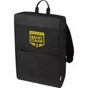 Rise plecak na laptopa o przekątnej 15,6 cali z tworzywa sztucznego pochodzącego z recyclingu z certyfikatem GRS , czarny