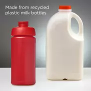 Baseline bidon o pojemności 500 ml z wieczkiem zaciskowym z materiałów z recyklingu, czerwony