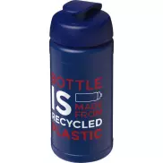 Baseline bidon o pojemności 500 ml z wieczkiem zaciskowym z materiałów z recyklingu, niebieski