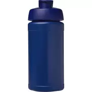 Baseline bidon o pojemności 500 ml z wieczkiem zaciskowym z materiałów z recyklingu, niebieski