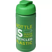 Baseline bidon o pojemności 500 ml z wieczkiem zaciskowym z materiałów z recyklingu, zielony