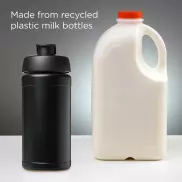 Baseline bidon o pojemności 500 ml z wieczkiem zaciskowym z materiałów z recyklingu, czarny