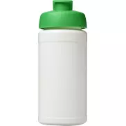 Baseline bidon o pojemności 500 ml z wieczkiem zaciskowym z materiałów z recyklingu, biały, zielony