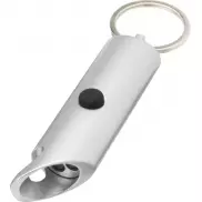 Flare latarka LED i otwieracz do butelek z łańcuchem do kluczy wykonany z aluminium IPX z recyklingu, szary