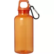 Oregon butelka na wodę o pojemności 400 ml z karabińczykiem wykonana z tworzyw sztucznych pochodzących z recyklingu z certyfi, pomarańczowy