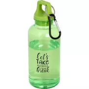 Oregon butelka na wodę o pojemności 400 ml z karabińczykiem wykonana z tworzyw sztucznych pochodzących z recyklingu z certyfi, zielony