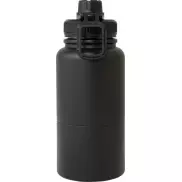Dupeca izolowany bidon na wodę o pojemności 840 ml wykonany ze stali nierdzewnej z certyfikatem RCS, czarny
