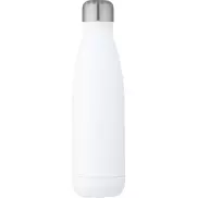 Cove butelka o pojemności 500 ml wykonana ze stali nierdzewnej z recyklingu z miedzianą izolacją próżniową posiadająca certyf, biały