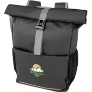 Aqua wodoodporna torba rowerowa o pojemności 20 l na 15-calowego laptopa wykonana z materiałów z recyklingu z certyfikatem GR, czarny