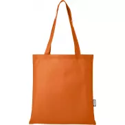 Zeus tradycyjna torba na zakupy o pojemności 6 l wykonana z włókniny z recyklingu z certyfikatem GRS, pomarańczowy