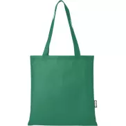 Zeus tradycyjna torba na zakupy o pojemności 6 l wykonana z włókniny z recyklingu z certyfikatem GRS, zielony