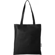 Zeus tradycyjna torba na zakupy o pojemności 6 l wykonana z włókniny z recyklingu z certyfikatem GRS, czarny