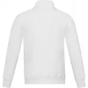 Galena bluza unisex z recyklingu z zamkiem błyskawicznym na całej długości, s, biały