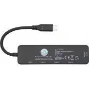 Loop adapter multimedialny USB 2.0-3.0 z portem HDMI wykonany z tworzyw sztucznych pochodzących z recyklingu z certyfikatem R, czarny
