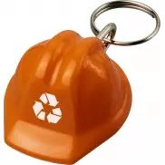 Kolt brelok do kluczy z materiałów z recyklingu w kształcie kasku, pomarańczowy