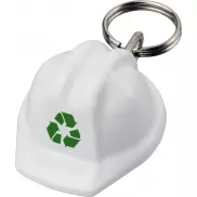 Kolt brelok do kluczy z materiałów z recyklingu w kształcie kasku, biały