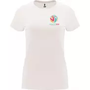 Capri koszulka damska z krótkim rękawem, s, biały